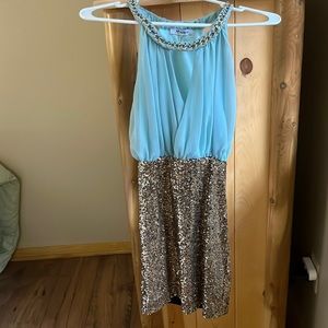 Sparkle tiffany blue short party dress